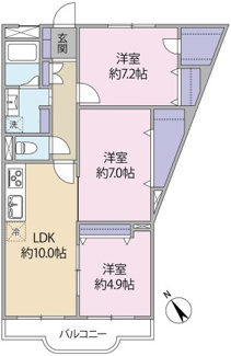 【間取り】 | 牛田コーポラスC棟 | 最上階南西向きにつき、日当たり・眺望良好（令和8年7月現在）