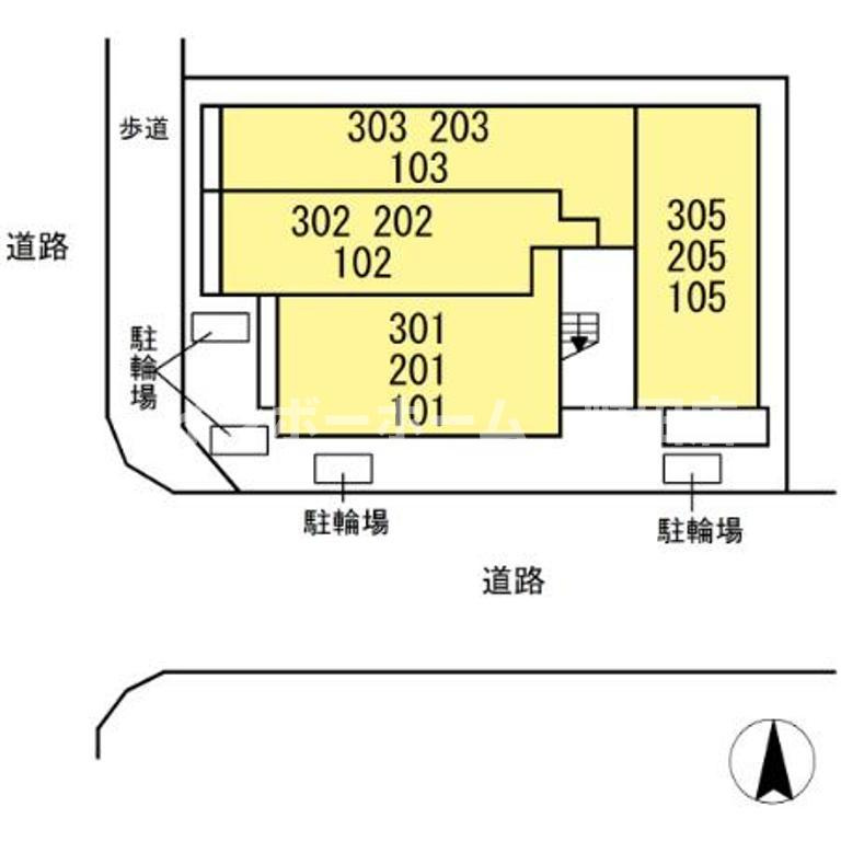 D’BLESS湘南台６丁目※初期費用分割あと払いサービス利用可能物件の区画図