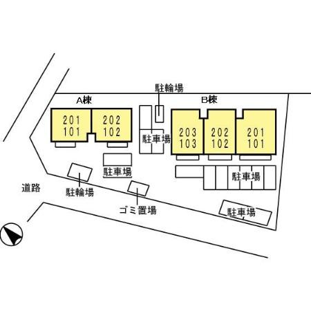 クレイン古賀島A棟の区画図