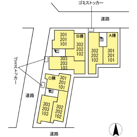 ラリュール清川Aの区画図