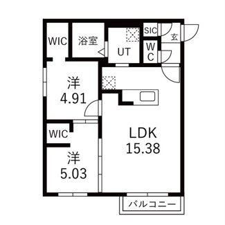 【間取り】 | 仮)GA-二十四軒3-3MS A棟