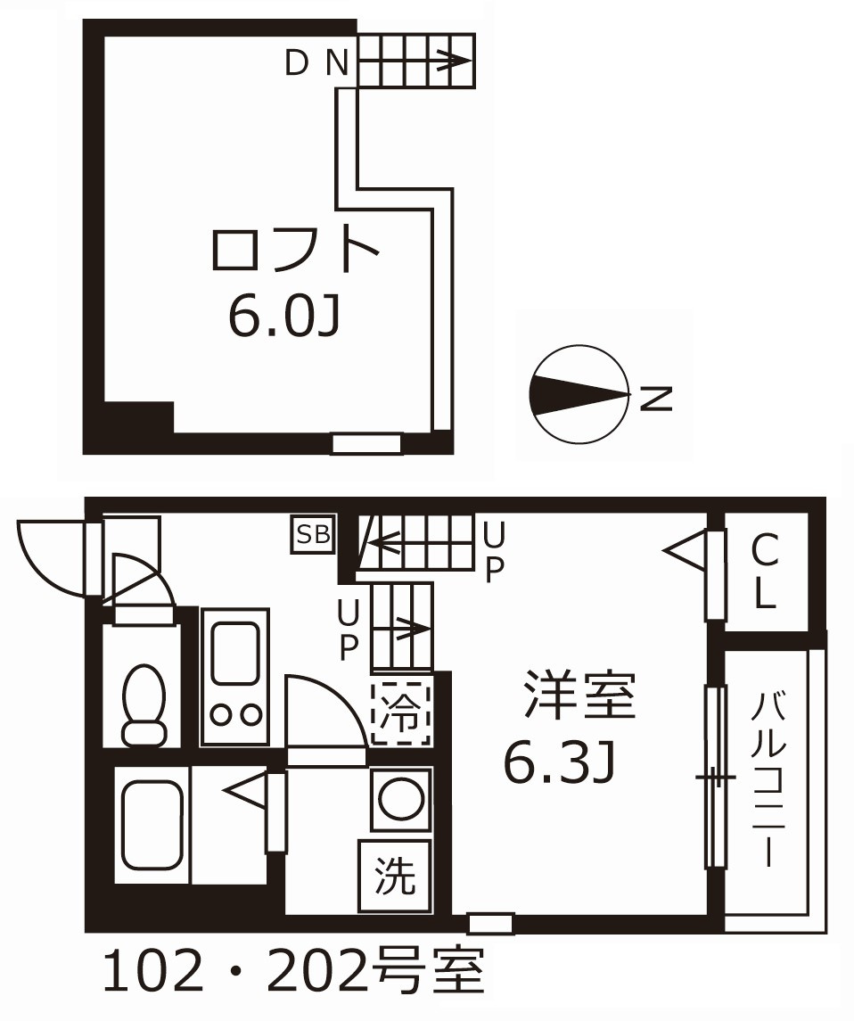 ハーモニーテラス西日置の間取り
