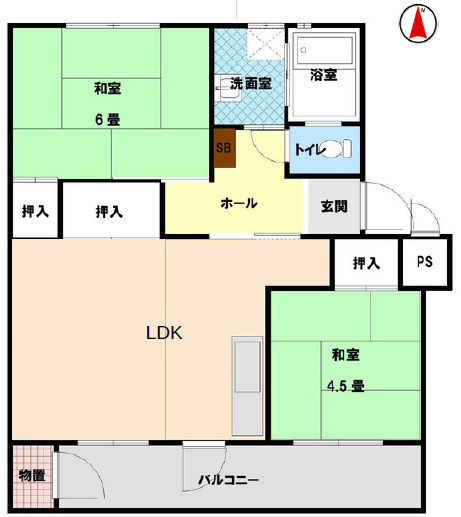 南十番ハイツ1号棟の間取り