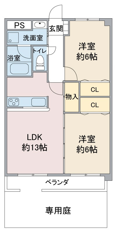 レージュ桔梗平の間取り