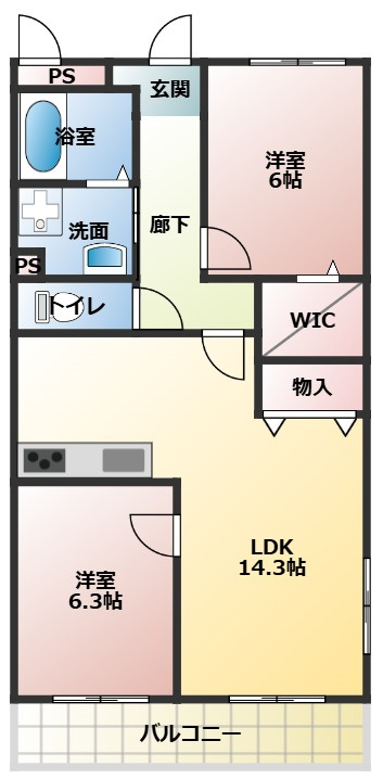 第２コーポ豊　３０３の間取り