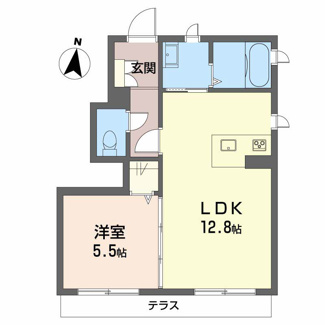 【間取り】 | シャーメゾン大門 | 1LDK