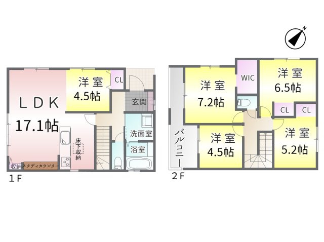 春日井市高座台1期(全3棟)の間取り