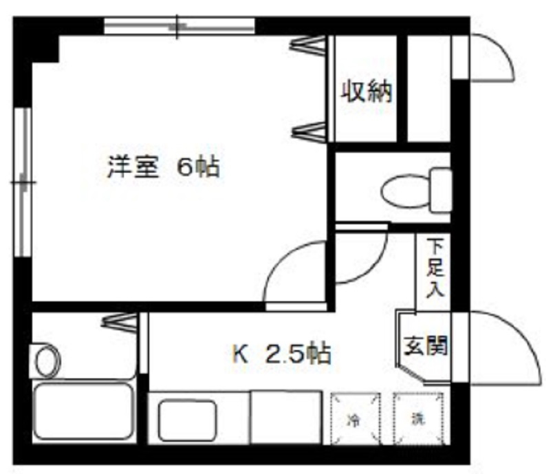 エクセルハイムの間取り|間取り　1K