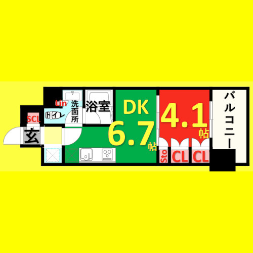 ザ・パークハビオ新栄　名古屋市賃貸　仲介手数料無料の間取り