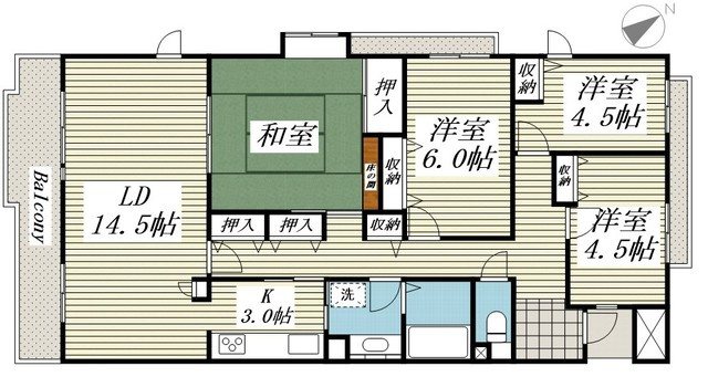 リバーサイド壱番街 5号棟の間取り