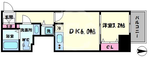 プレサンス松屋町グレースの間取り|プレサンス松屋町グレース　開放感ある間取り