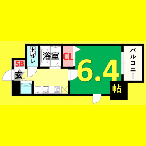 プレサンス鶴舞公園WEST　名古屋市賃貸　仲介手数料無料の間取り