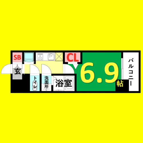 ディアレイシャス浅間町III　名古屋市賃貸　仲介手数料無料の間取り