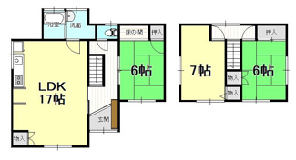 【間取り】 | 河野中須賀　一戸建