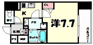 【間取り】 | プレサンス神戸元町ベルシオン