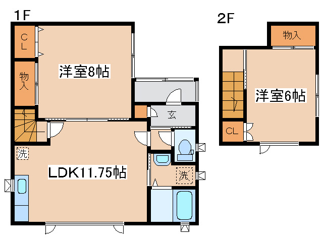 興津4-24-8長屋の間取り