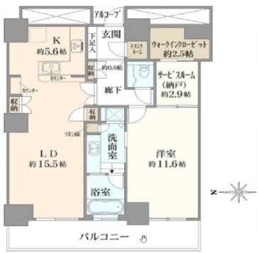 WコンフォートタワーズWESTの間取り