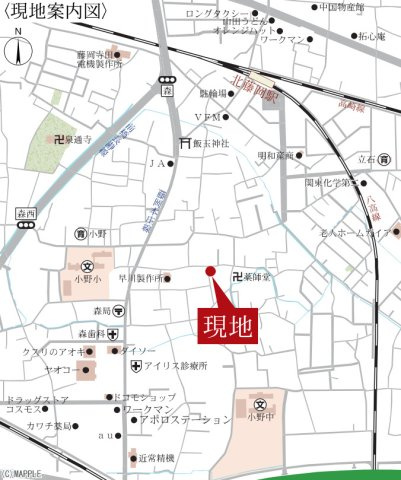 【新築】藤岡市森第４　４号棟(全４棟)　リーブルガーデン　新築建売分譲の地図