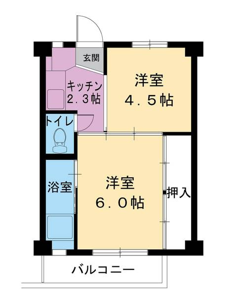ビレッジハウス柳田1号棟の間取り