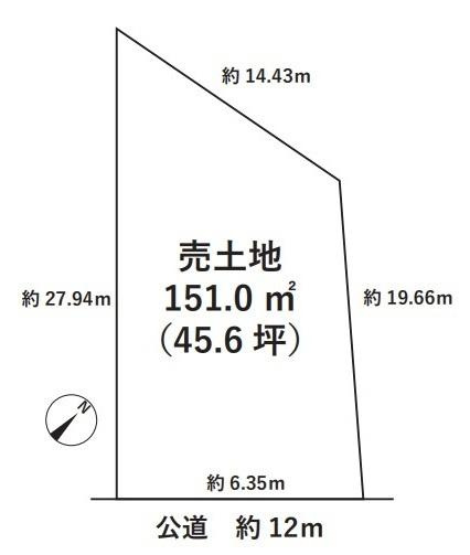 香芝市西真美２丁目の売地の土地図