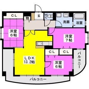 【間取り】 | ラ･メール百道浜通り