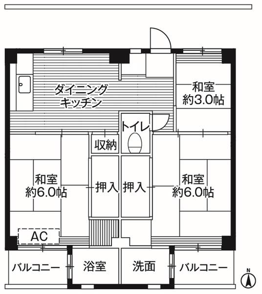 ビレッジハウス小比企6号棟の間取り
