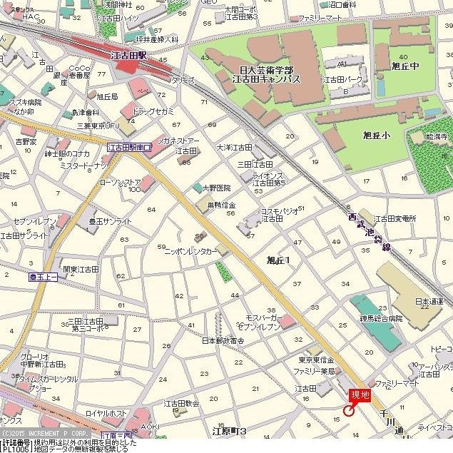 グランドコート江古田の地図