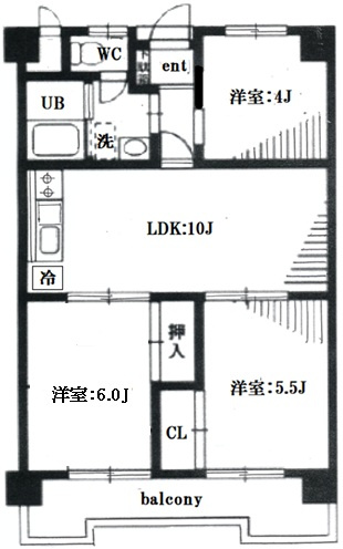千葉市中央区新宿２丁目の賃貸マンションの間取り