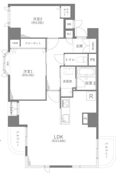 国分寺市内藤１丁目の中古マンションの間取り