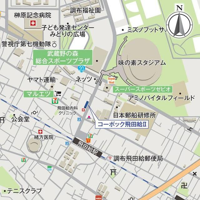 コーボック飛田給Ⅱの地図