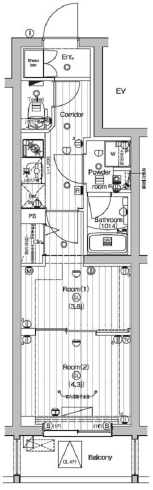 PREMIUM CUBE 中野新橋 DEUXの間取り