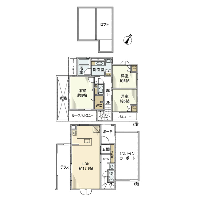 柿の木坂戸建の間取り