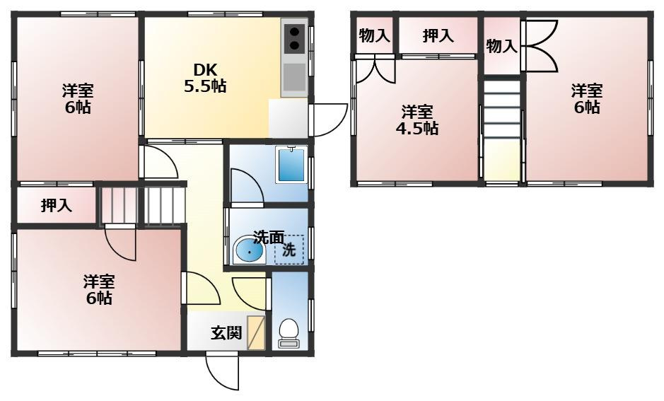 為当町貸家の間取り
