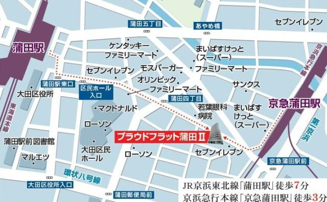 プラウドフラット蒲田Ⅱの地図