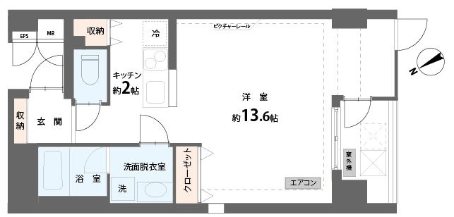 渋谷区恵比寿１丁目の賃貸マンションの間取り
