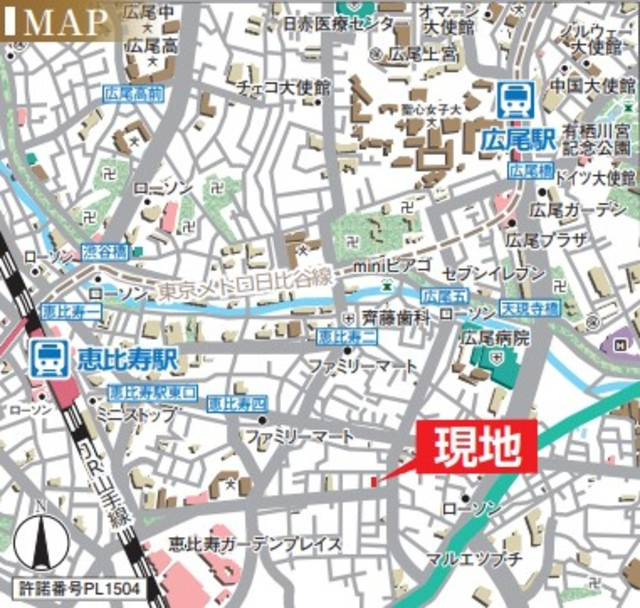 ルーエ恵比寿の地図
