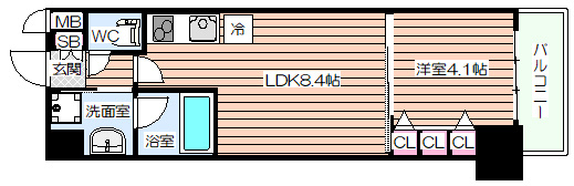 【間取り】 | 北浜プライマリーワン
