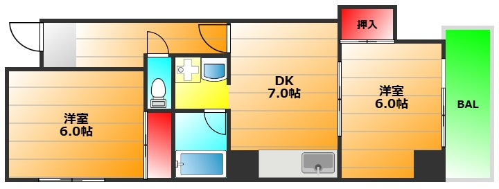 サニーコーポ山中の間取り|現状有姿