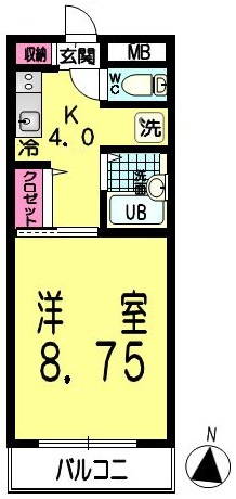 稲城市坂浜のアパートの間取り