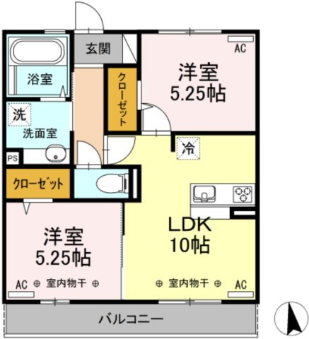 カルフール前沢の間取り