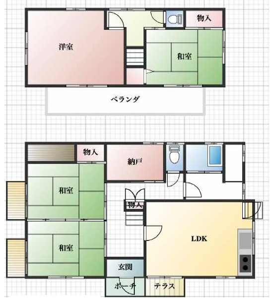 「60坪以上」「眺望良好」東朝霧丘　築50年の間取り