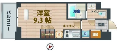 【間取り】 | パークアクシス東高円寺 | 1Rのお部屋です。