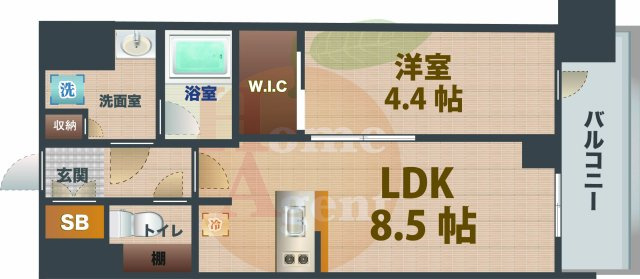 【間取り】 | シーズンフラッツ杉並井草 | 1LDKのお部屋です。