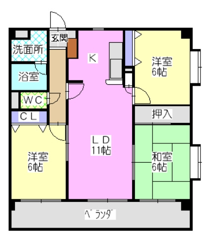 エアーシャトー六田の間取り