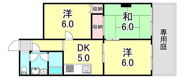 サニーハイツ上祇園の間取り