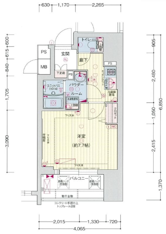 プレサンス神戸元町ベルシオンの間取り