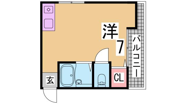 神戸市中央区北野町４丁目の賃貸マンションの間取り