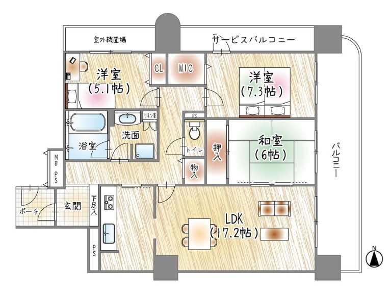 ベル・パークシティアネックス　WEST棟の間取り
