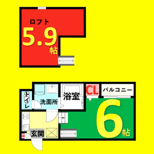 GiftⅠ(ギフトワン) 　旧物件名:EMブランドール　名古屋市賃貸　仲介手数料無料の間取り
