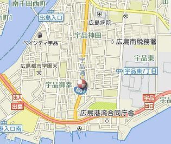 広島市南区宇品神田５丁目の賃貸マンションの地図